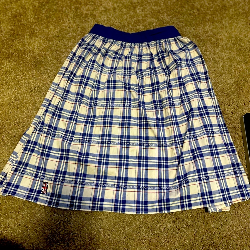 Her universe Doctor who skirt BBC tardis plaid worn 1X Hot topic size S syfy
